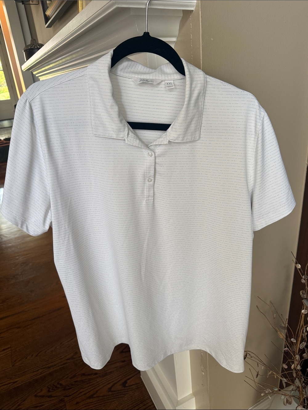 Lady Hagen White Short-Sleeve Golf Polo with Subtle Texture xxl
